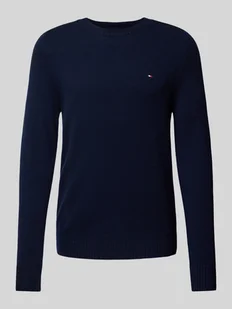 Sweter wełniany z wyhaftowanym logo - Swetry damskie - miniaturka - grafika 1