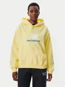 Bluzy damskie - New Balance Bluza WT51501 Żółty Oversize - miniaturka - grafika 1