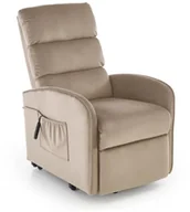 Fotele - Fotel rozkładany elektrycznie MARONI beżowy z funkcją pionizacji HALMAR - miniaturka - grafika 1