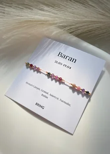 Bransoletka znak zodiaku Baran pozłacane kulki - Bransoletki - miniaturka - grafika 1