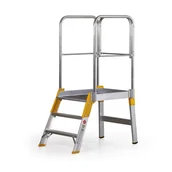 Drabiny - ALVE Aluminiowy pomost, drabina z platformą, jednostronna FORTE, 3 szczeble, wysokość 0,62 m 558034 - miniaturka - grafika 1