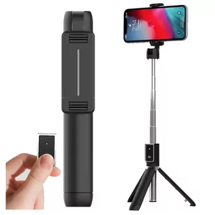 Uchwyt Selfie Stick Tripod P50 na telefon kijek do zdjęć + Pilot Bluetooth Czarny - Selfie stick - miniaturka - grafika 1