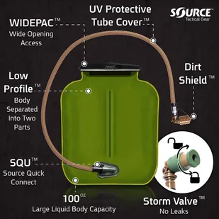 Source - Bukłak hydracyjny WLPS Low Profile - 3L - Oliwkowy - 4504490503 - Akcesoria turystyczne - miniaturka - grafika 2