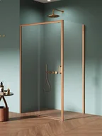 Kabiny prysznicowe - Kabina prysznicowa prostokątna lewa 100x80 miedziana D-0812A/D-0341B Prime New Trendy Copper Brushed - miniaturka - grafika 1
