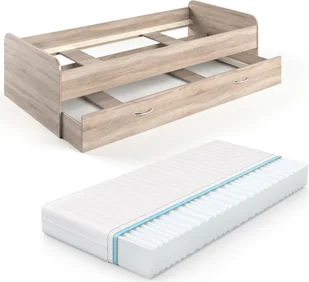 Vitalispa Łóżko dziecięce Enzo, 90x200 cm z materacem, Sonoma - Łóżka dla dzieci i młodzieży Vitalispa Łóżko dziecięce Enzo, 90x200 cm z materacem, Sonoma - Łóżka dla dzieci i młodzieży - miniaturka - grafika 1