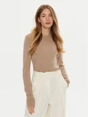 Swetry damskie - Calvin Klein Sweter K20K207452 Beżowy Regular Fit - miniaturka - grafika 1