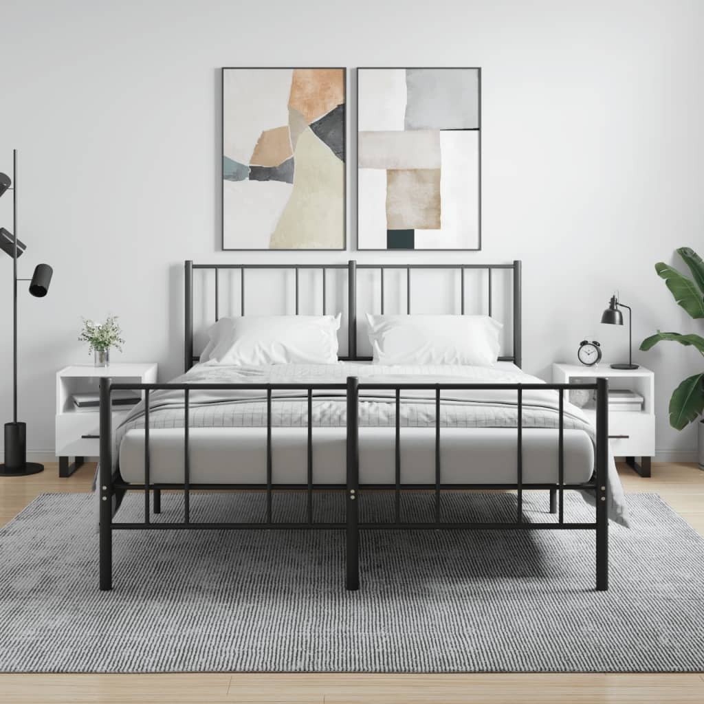 Szafki nocne 2 szt. Biały wysoki połysk 40x35x47,5 cm Materiał drewnopochodny