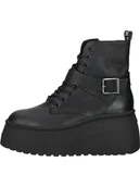 Botki damskie - Steve Madden Skórzane botki w kolorze czarnym na koturnie - miniaturka - grafika 1