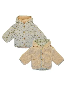 Noppies Dwustronna kurtka "Gelves" w kolorze beżowo-zielonym - Bluzy i sweterki niemowlęce - miniaturka - grafika 1