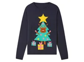 Swetry dla dziewczynek - pepperts!® Świąteczny sweter dziewczęcy LED (146/152, Granatowy) - miniaturka - grafika 1