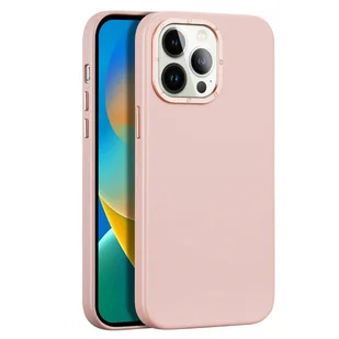 Dux Ducis Grit skórzane etui do iPhone 14 Pro elegancki pokrowiec ze sztucznej skóry (kompatybilne z MagSafe) różowy - Etui i futerały do telefonów - miniaturka - grafika 1