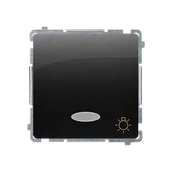 Wyłączniki światła i elektryczne - Kontakt Simon Przycisk zwierny Światło BASIC z podświetleniem LED - czarny mat - miniaturka - grafika 1