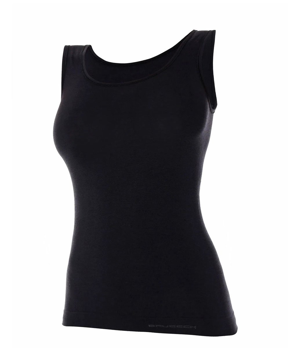 Czarna damska koszulka merino wool-3xl