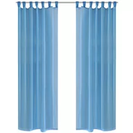 Zasłony - vidaXL Zasłona na szelkach, prześwitująca, turkusowa, 140x175 cm, 2 sztuki - miniaturka - grafika 1