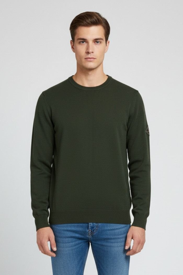 maglie uomo roy roger's rru502 cn46 bawełna winter fin.12 c0085 army green