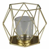 Świeczniki - Latarenka SERA 13 x 11,5 x 11 cm złoty - miniaturka - grafika 1