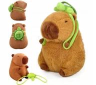 Maskotki i pluszaki - Kapibara Maskotka Kapibara z Plecakiem Żółwikiem Pluszowym Pluszak 25 cm - miniaturka - grafika 1