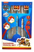 Kredki, ołówki, pastele i pisaki - Zestaw tęczowych kredek z gumkami Psi Patrol Team - miniaturka - grafika 1