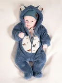 Pajacyki dla niemowląt - Chłopięcy pajac ocieplany luna niebieski Nicol,r.62 - miniaturka - grafika 1