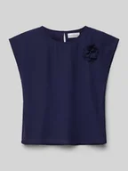 Bluzki dla dziewczynek - Top bluzkowy o kroju regular fit z okrągłym dekoltem - miniaturka - grafika 1