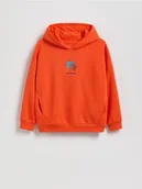 Kurtki i płaszcze dla chłopców - Reserved - Bawełniana bluza z kapturem - czerwony - miniaturka - grafika 1