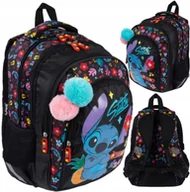 Plecaki szkolne i tornistry - Plecak Szkolny Młodzieżowy St.Majewski Stitch Aloha Czarny - miniaturka - grafika 1
