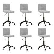 Krzesła - vidaXL Obrotowe krzesła stołowe 6 szt. jasnoszare aksamitne 3088769 - miniaturka - grafika 1