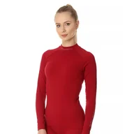 Koszulki sportowe damskie - Damska koszulka termoaktywna Brubeck Extreme Thermo LS15280 claret - M - miniaturka - grafika 1