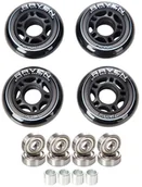 Akcesoria do skatingu - 4x Kółka do rolek 80mm + 8x Łożyska Raven Abec9 - miniaturka - grafika 1