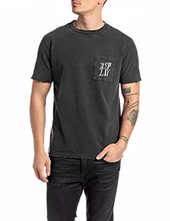 Koszulki męskie - Replay T-shirt męski, 099 Blackboard, 3XL - grafika 1