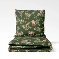 Pościel dla dzieci - Pościel Dziecięca Las Zwierzęta Zielona 140x200 Bawełniana / Bajkowe Wnętrza - miniaturka - grafika 1