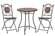Meble ogrodowe - 3-cz. ceramiczny, terakotowy zestaw mebli bistro S0-R57 - miniaturka - grafika 1