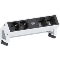 Listwy zasilające - Bachmann Listwa zasilająca DESK2 2x Gniazda 2xABD Strom RAL9010 902.211 - miniaturka - grafika 1