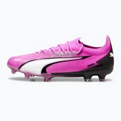 Piłka nożna - Buty piłkarskie PUMA Ultra Ultimate FG/AG poison pink/puma white/puma black - miniaturka - grafika 1