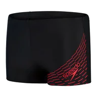 Kąpielówki męskie - Męskie Bokserki kąpielowe SPEEDO MEDLEY LOGO ASHT AM 8-1135406871 – Czarny - miniaturka - grafika 1