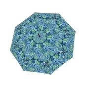 Parasole - Parasol damski Doppler Fiber Flex Paisley Blue półautomatyczny składany - miniaturka - grafika 1