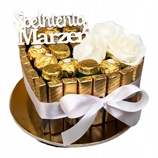 Tort Merci Serce Prezent na Urodziny Walentynki Dla Mamy Taty Rocznica - Zestawy upominkowe - miniaturka - grafika 1