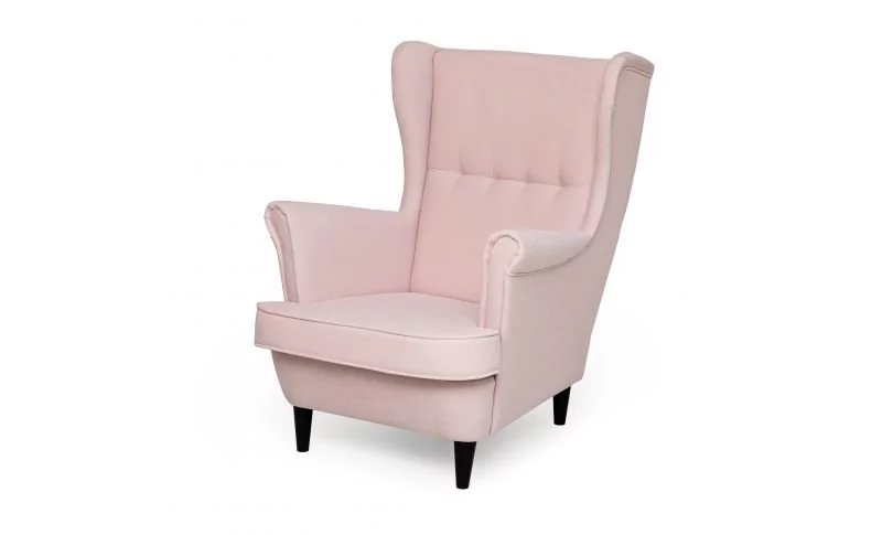 Fotel Uszak Mini dla dzieci, Różowy, nogi czarne