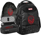 Zestawy szkolne - ZESTAW szkolny Plecak Mlodzieżowy BeUniq Spider-Man Spiderman Czarny - miniaturka - grafika 1