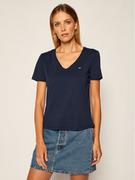 Koszulki i topy damskie - Tommy Jeans T-Shirt V Neck DW0DW09195 Granatowy Slim Fit - miniaturka - grafika 1
