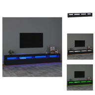 Szafki RTV - vidaXL Szafka pod telewizor z oświetleniem LED czarna 270x35x40 cm - Meble TV - miniaturka - grafika 1