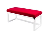 Ławki do przedpokoju - Ławka na buty LPG-2 60cm EMRAWOOD drewno lite kolor biały siedzisko gładkie kolor czerwony - miniaturka - grafika 1