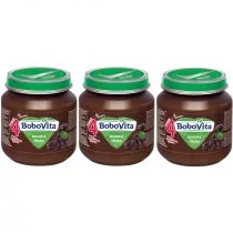 BoboVita Suszona śliwka po 4 miesiącu Zestaw 3 x 125 g - Desery dla dzieci - miniaturka - grafika 1
