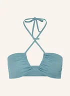 Stroje kąpielowe - Calvin Klein Zestaw Ck Monogram Texture: Góra Od Bikini Bralette I Gumka Do Włosów blau - miniaturka - grafika 1