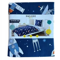 Pościel dla dzieci - Bawełniana pościel dziecięca Smukee 160x200 granatowa kosmos - miniaturka - grafika 1