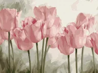 Zabawki kreatywne - Haft Diamentowy Bez Ramy Różowe Tulipany 30x40 Mozaika Diamentowa 5d - miniaturka - grafika 1