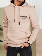 Bluzy męskie - Bluza męska z kapturem jasnobeżowa Dstreet BX5682-XXL - miniaturka - grafika 1
