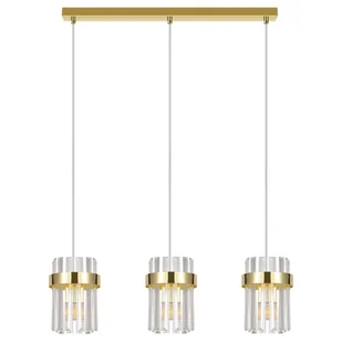 Lampa wisząca kryształowa Vetro LP-2910/3L GD potrójna nad stół złota - Lampy sufitowe - miniaturka - grafika 1