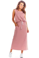 Spódnice - Różowa Prosta Długa Spódnica Ołówkowa - miniaturka - grafika 1