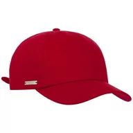 Czapki i chusty sportowe męskie - Czapka z Daszkiem Damska Uni Cotton by Seeberger, czerwony, One Size - miniaturka - grafika 1